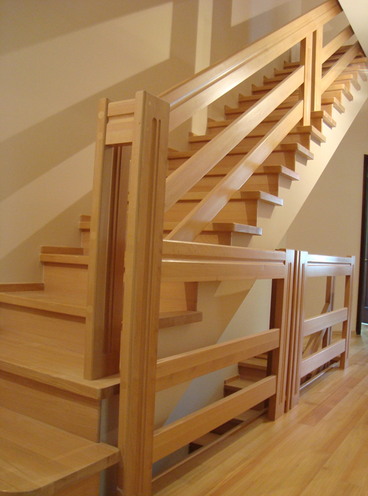 Прямая одномаршевая деревянная лестница: цена